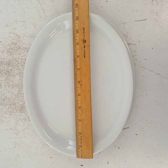 Oneida Bright White Oval Ceramic Serving Platters 11.5" Set of 2 Microwave Safe - Picture 5 of 6